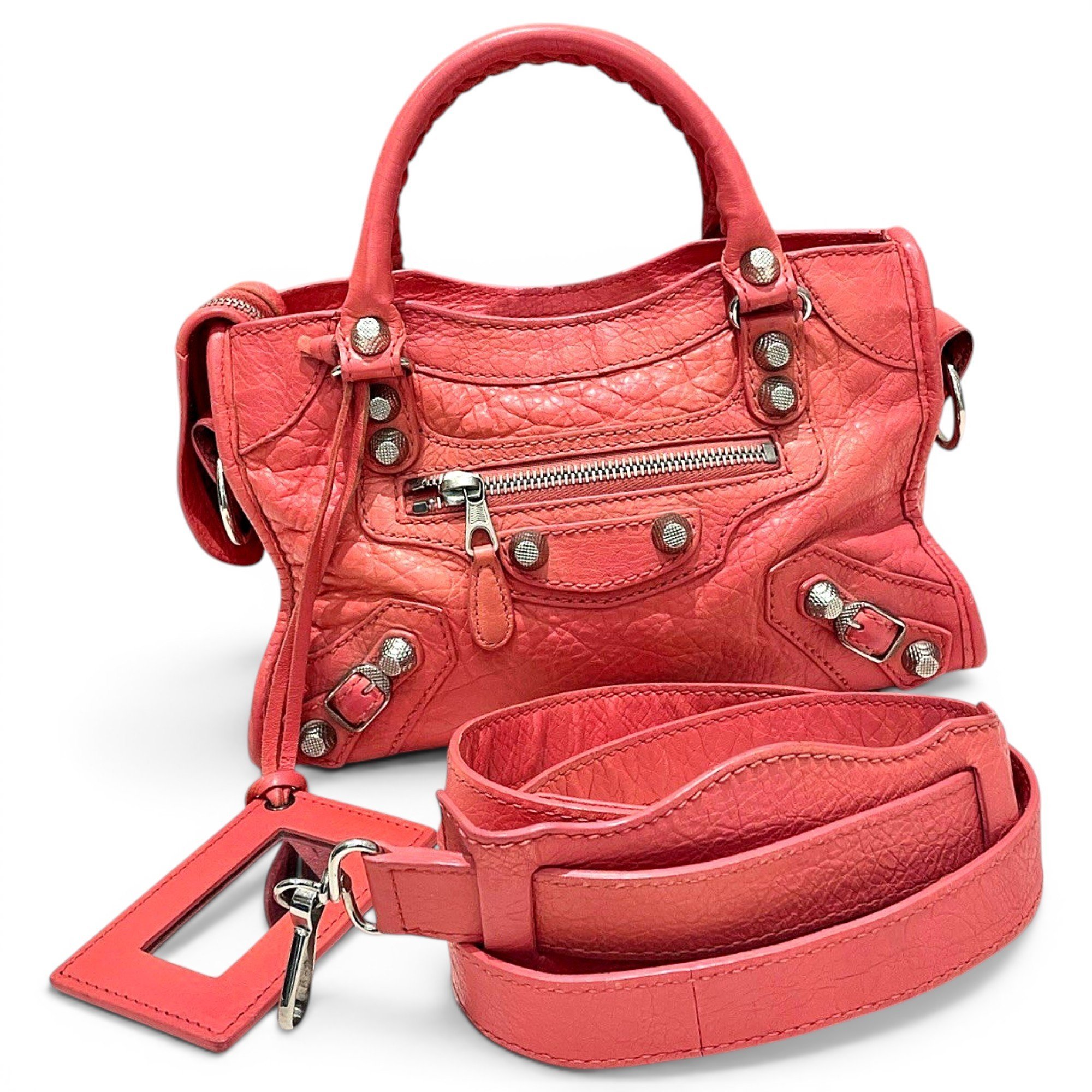 City leather handbag