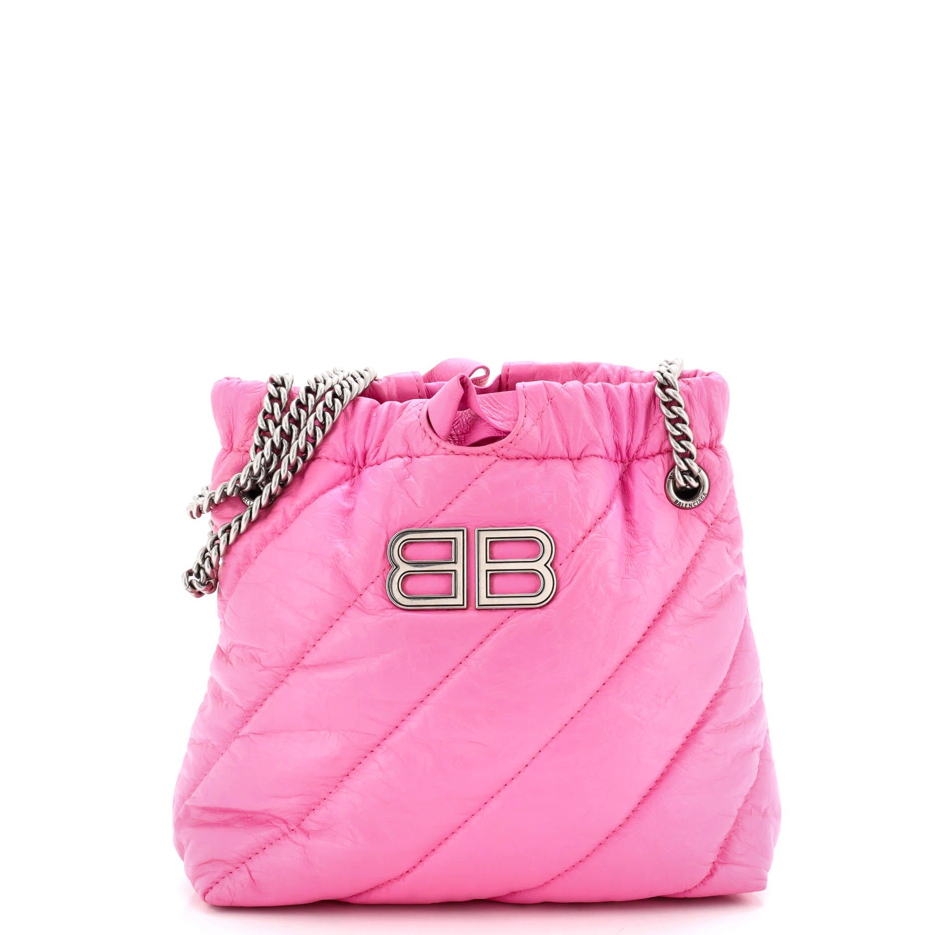 Crush Chain Tote Quilted Crushed Calfskin XS