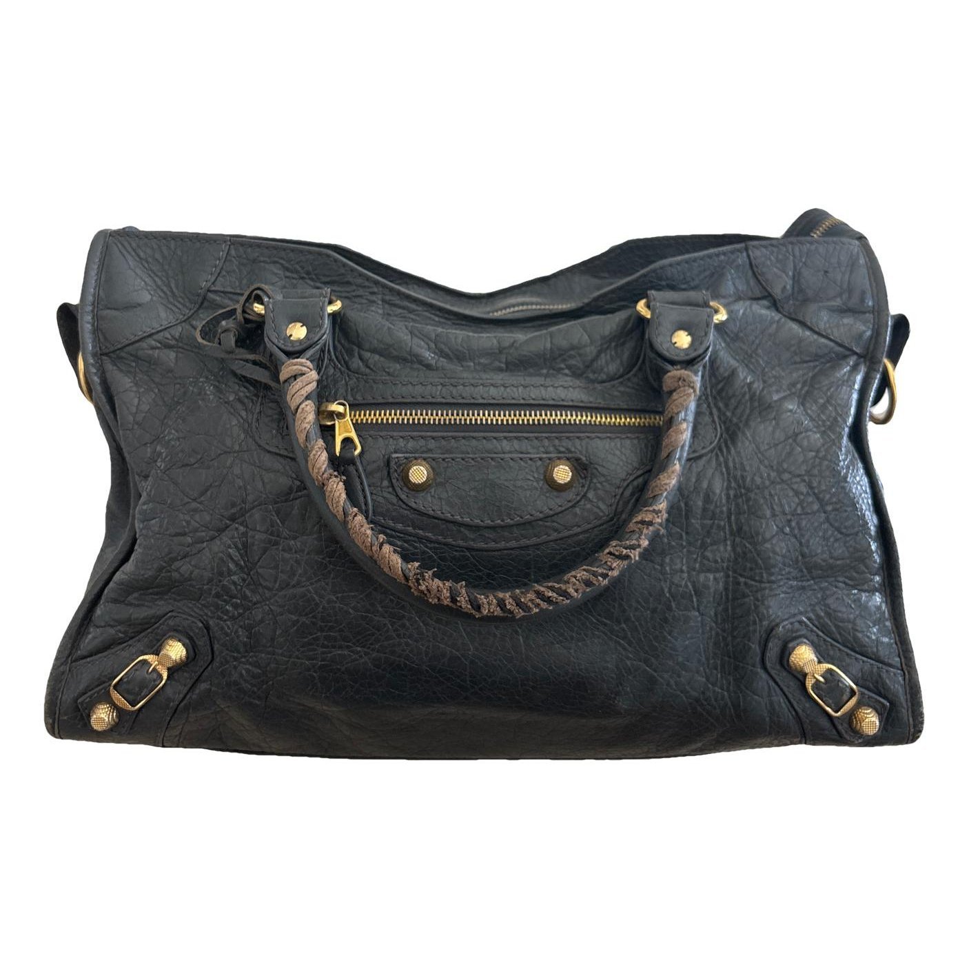 City leather handbag