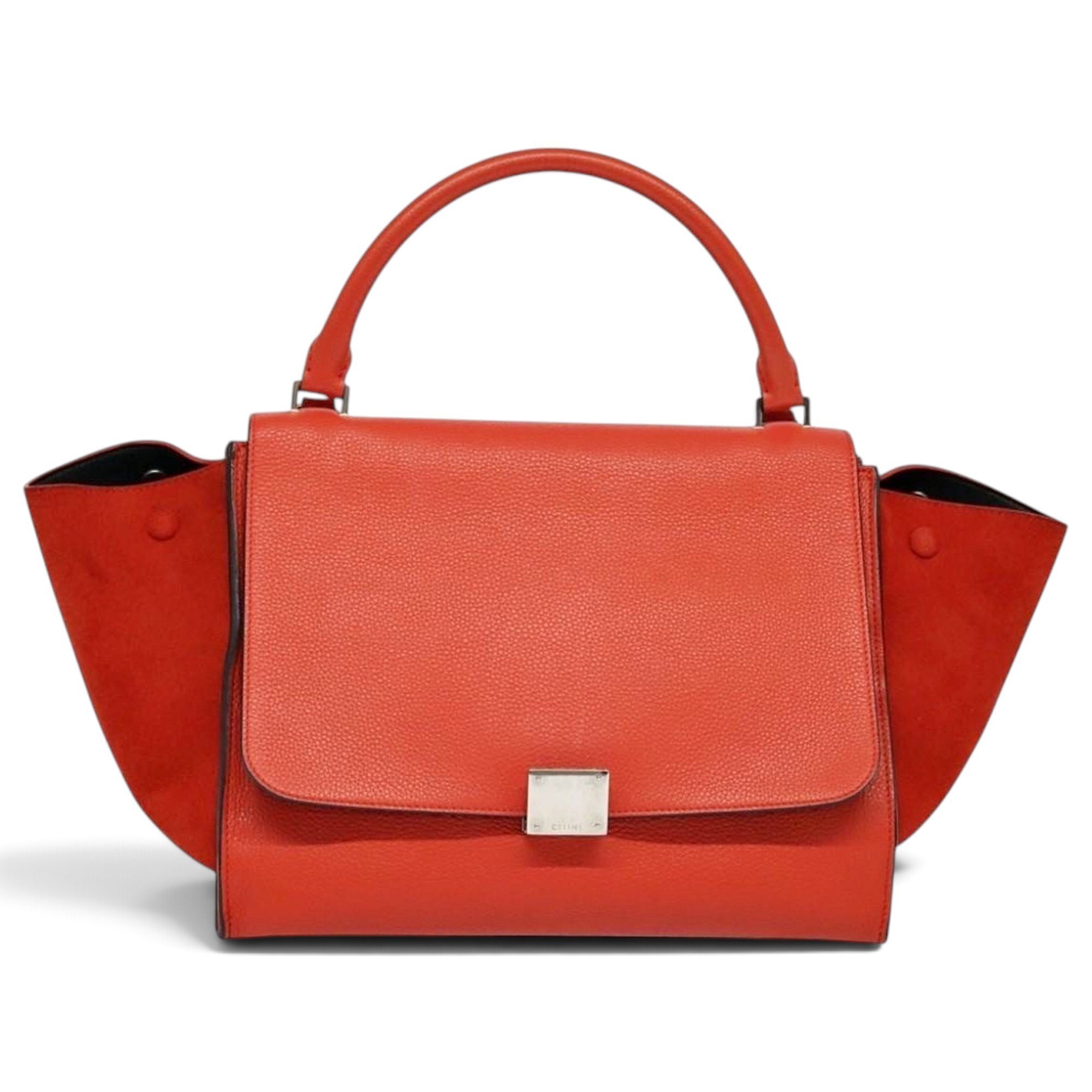 Trapèze leather handbag