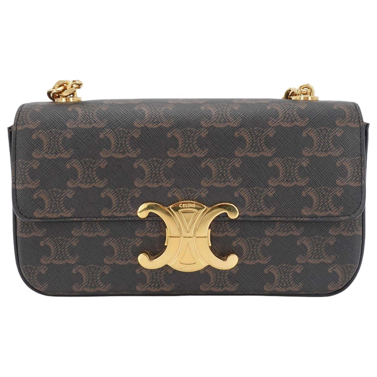 Triomphe chain leather crossbody bag