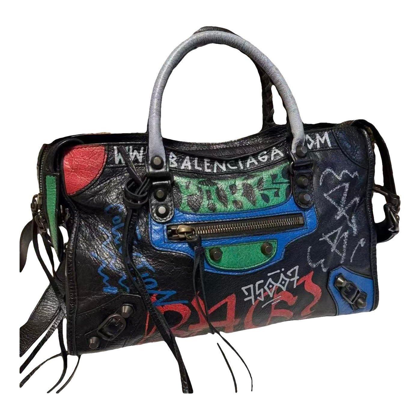 B leather handbag