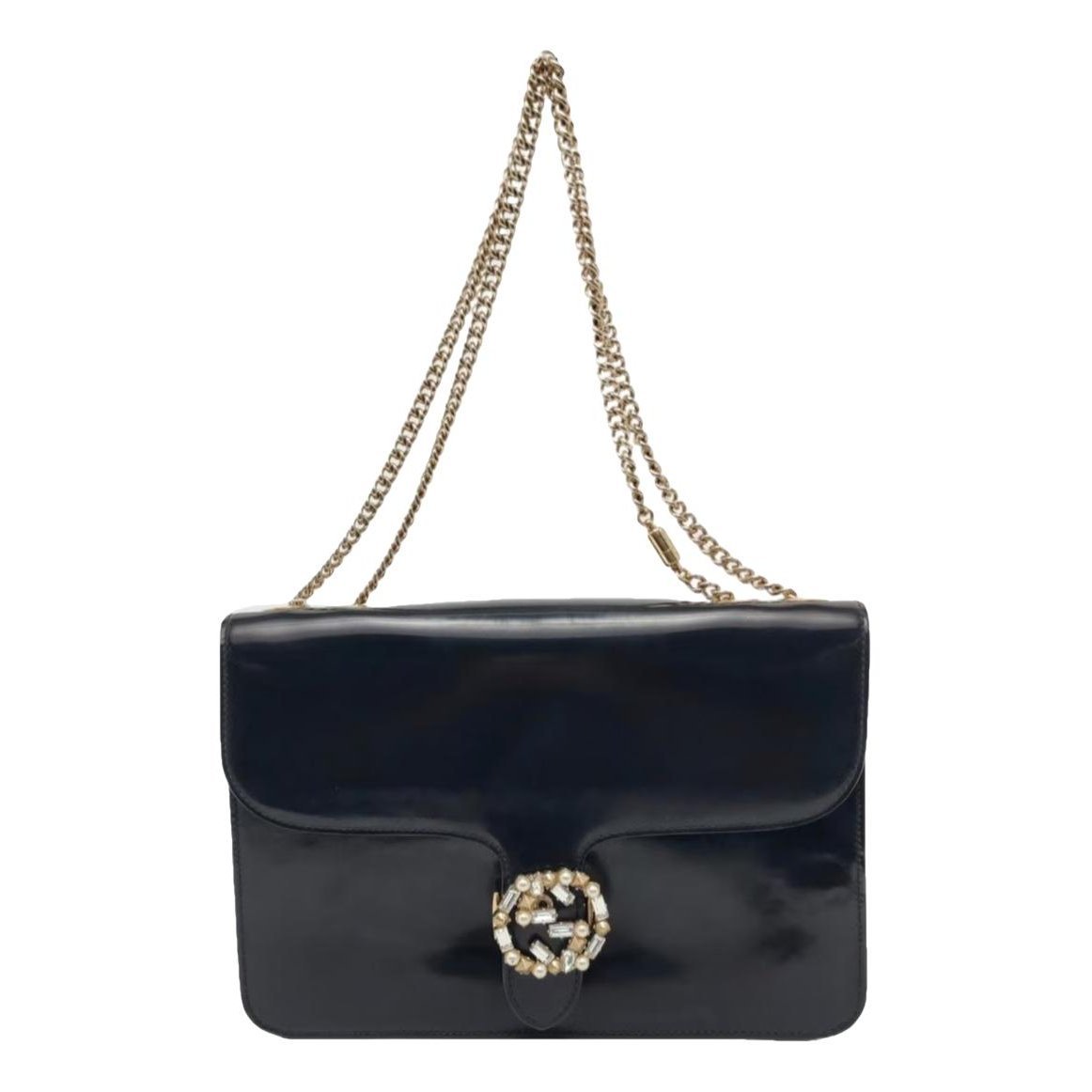 Interlocking patent leather handbag