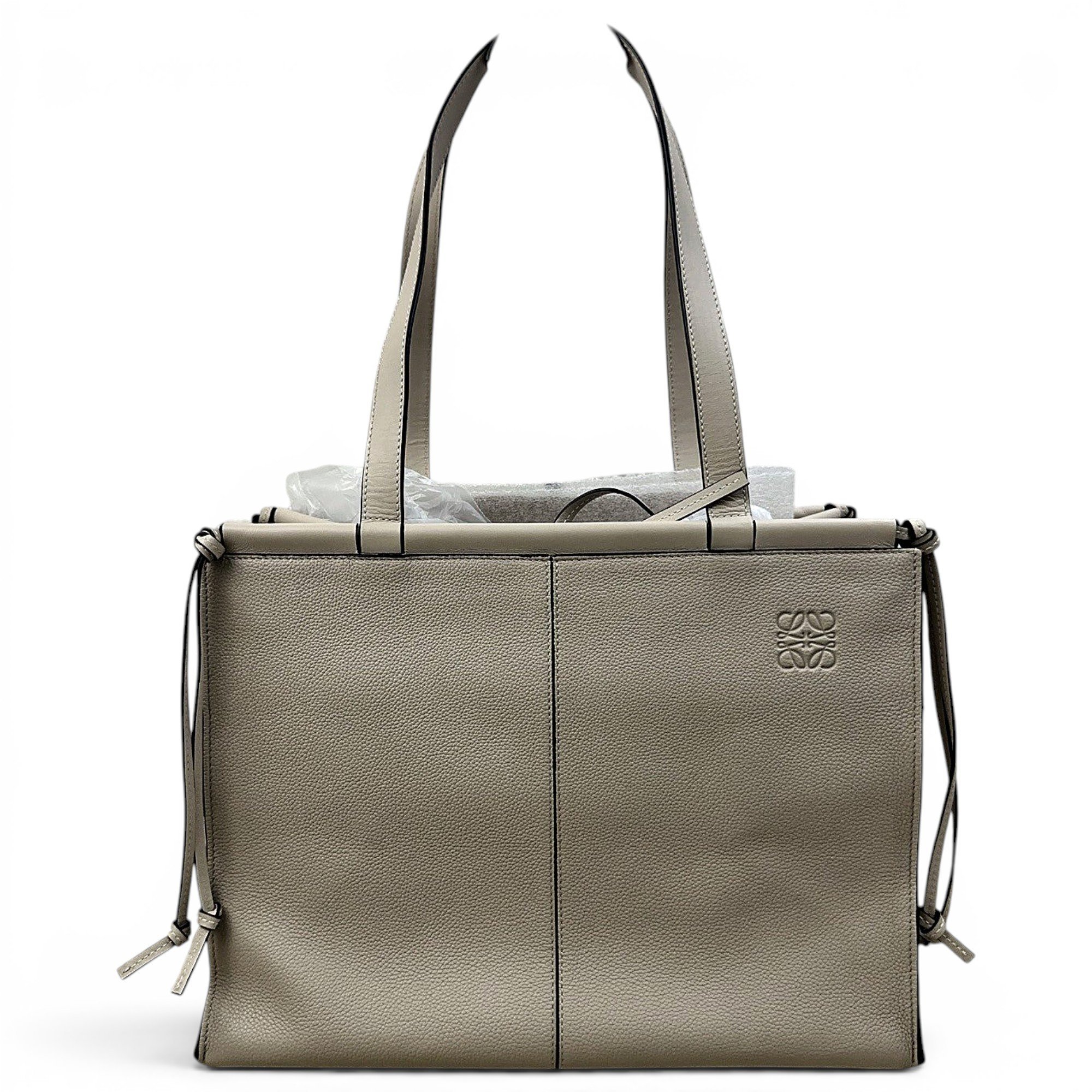 Cushion leather tote