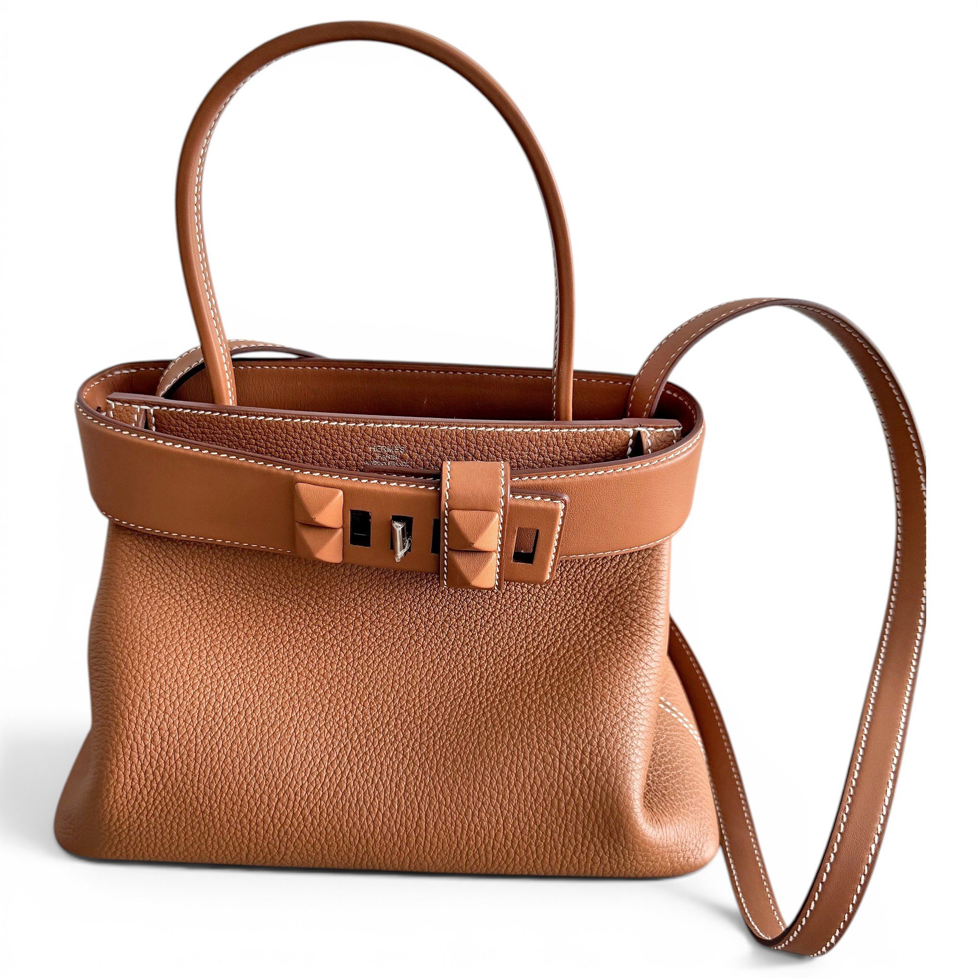 Hermes Medor Handbag Gold Togo Leather