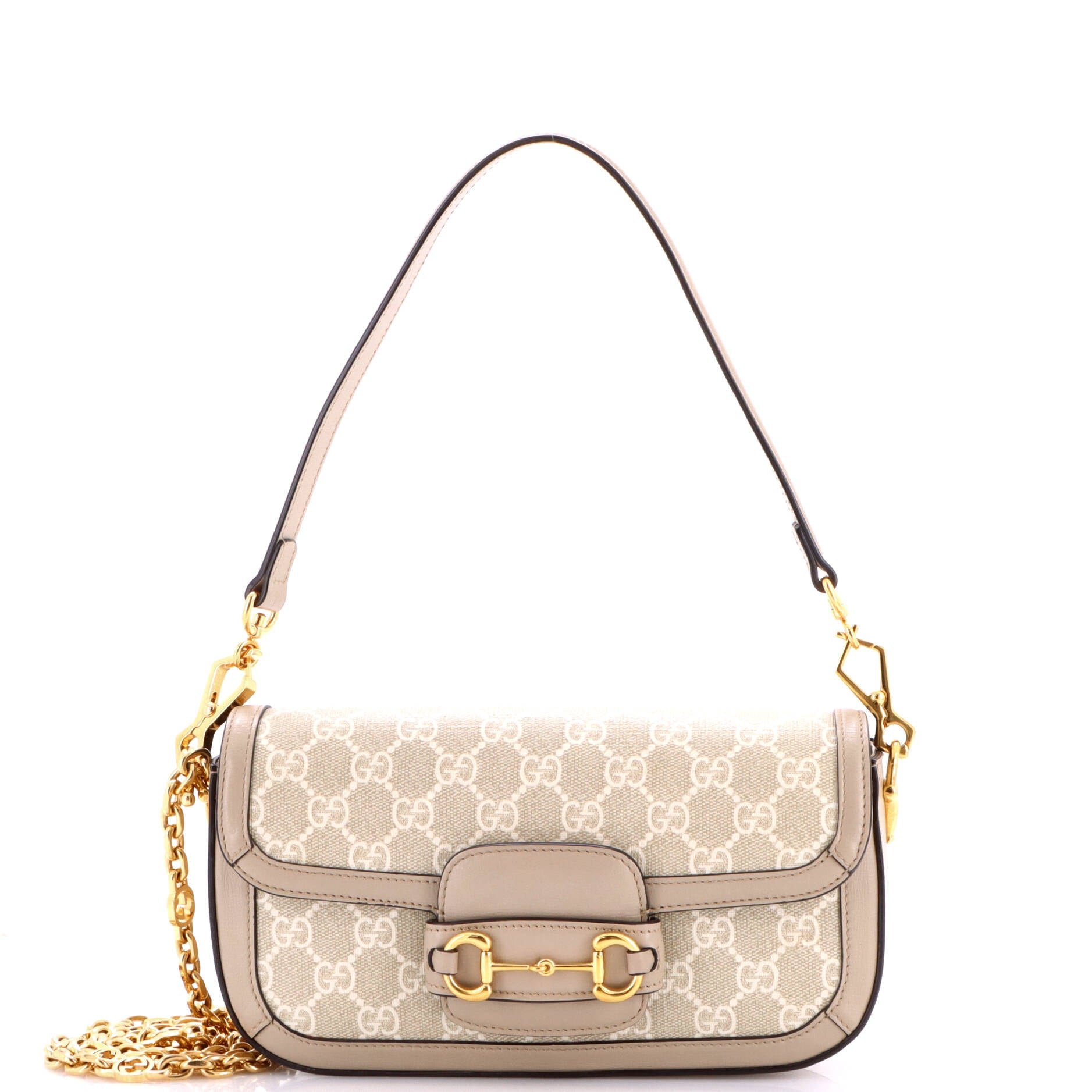 Horsebit 1955 Shoulder Bag GG Coated Canvas with Leather East West