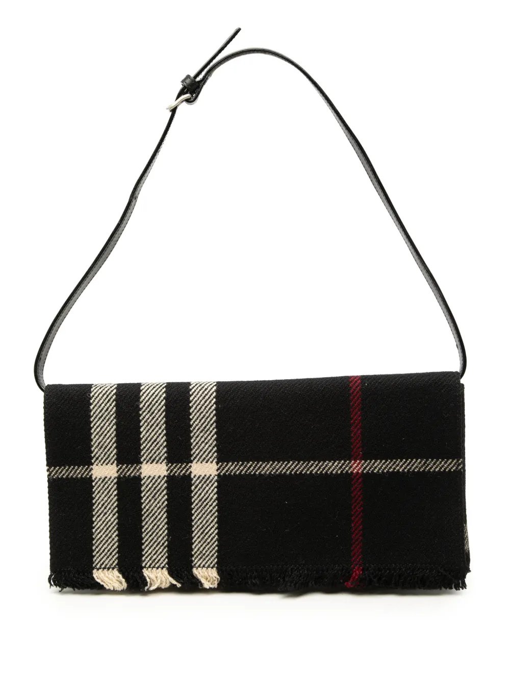 2000-2017 Exploded Check Wool Fringe shoulder bag