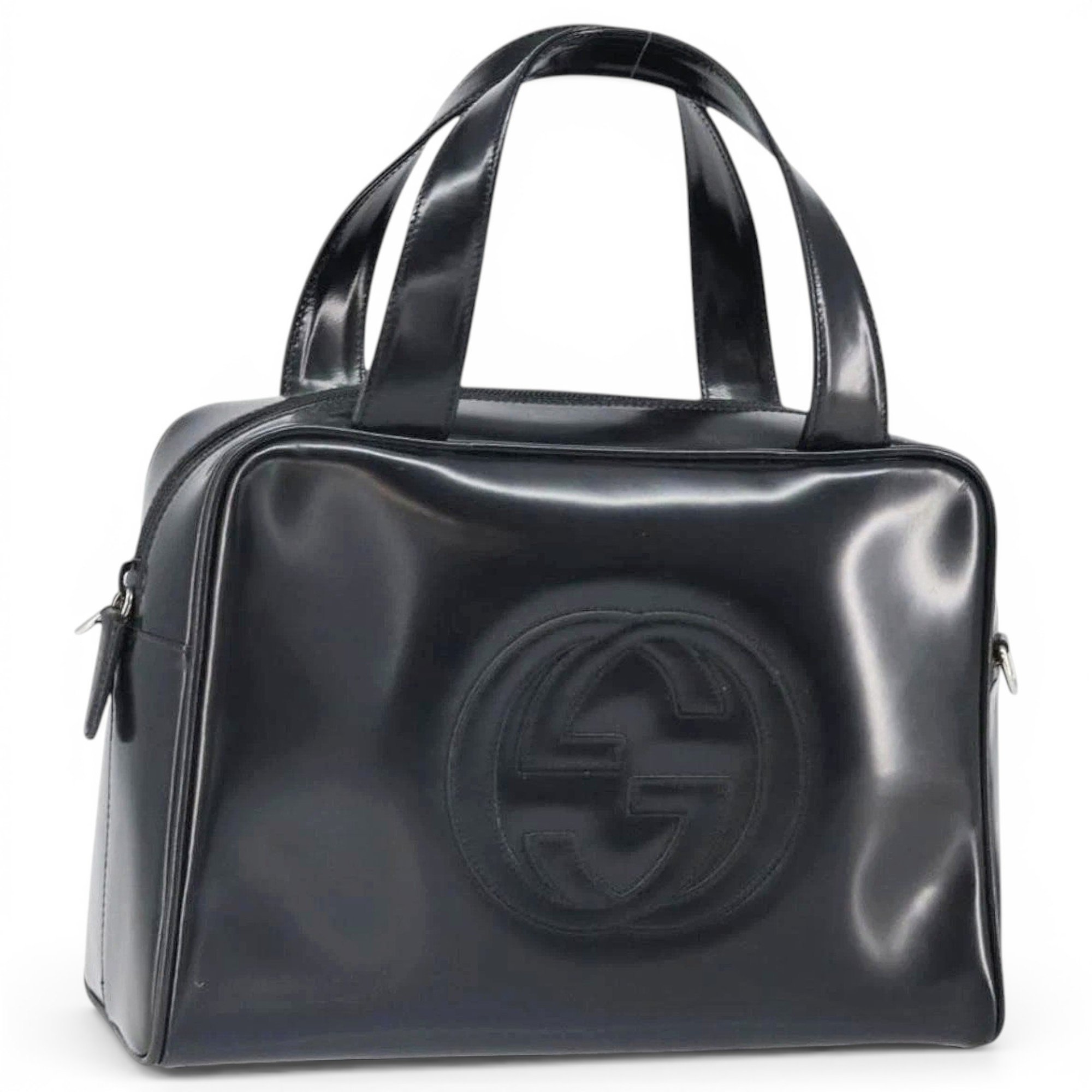 Patent leather handbag