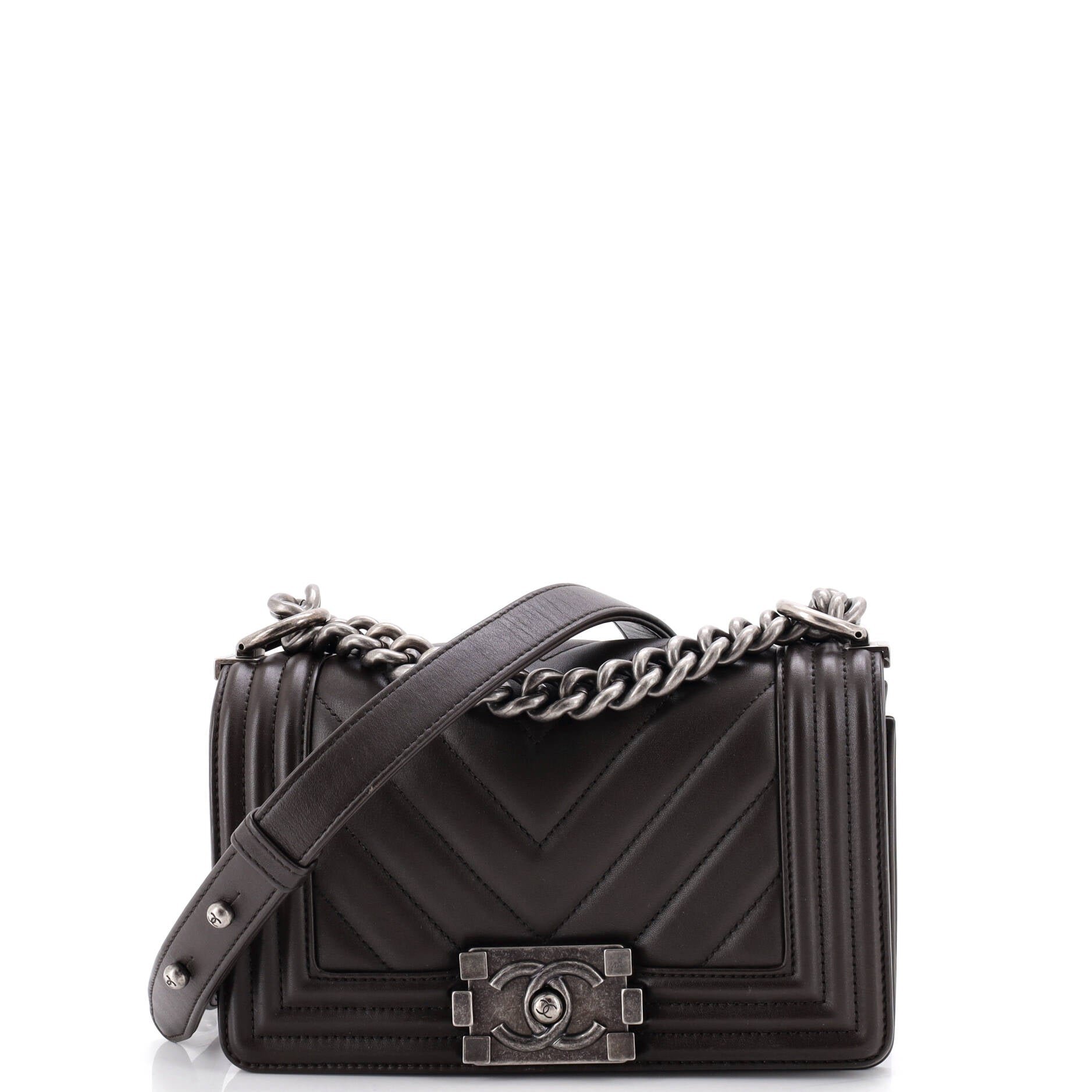 Boy Flap Bag Chevron Calfskin Small