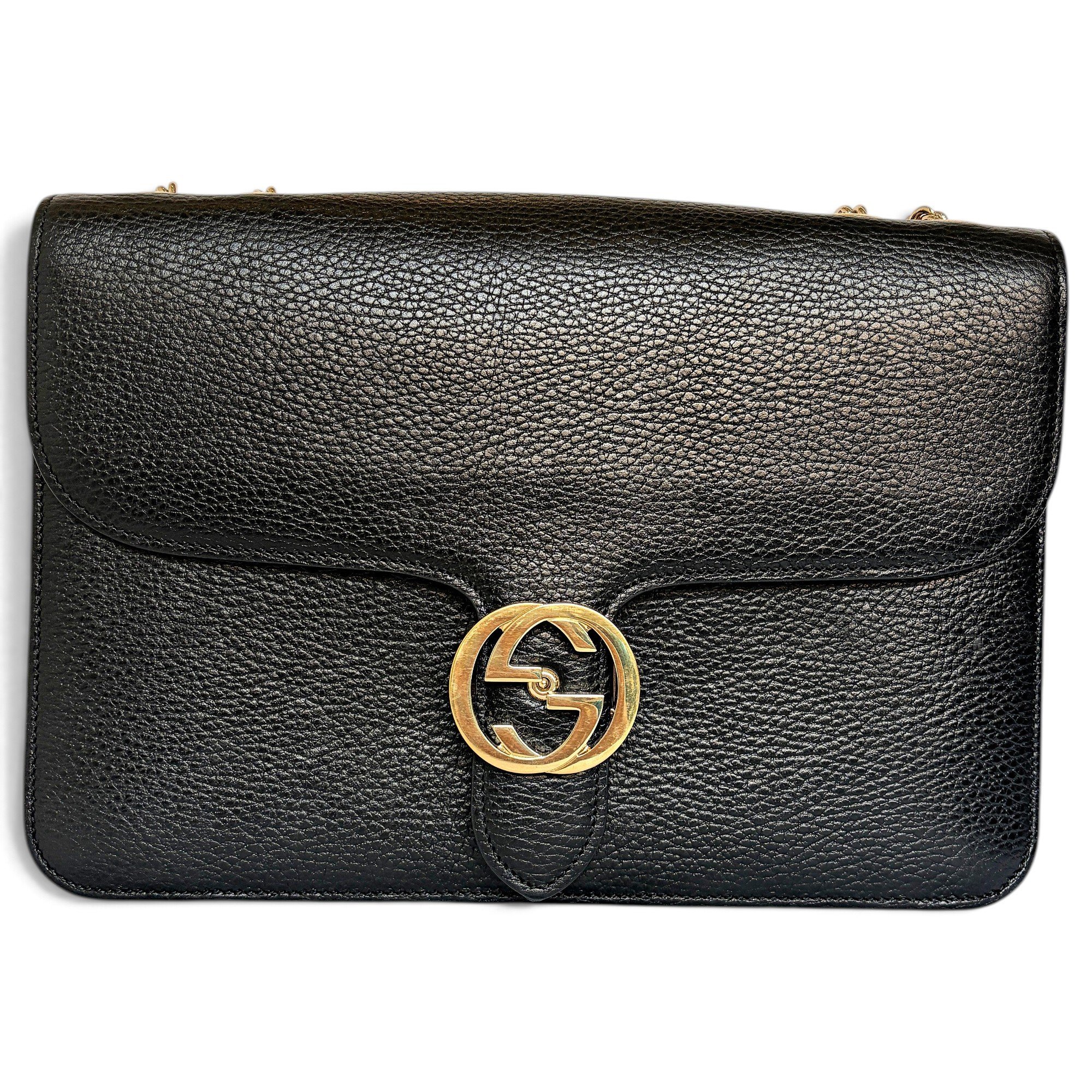 Interlocking leather crossbody bag
