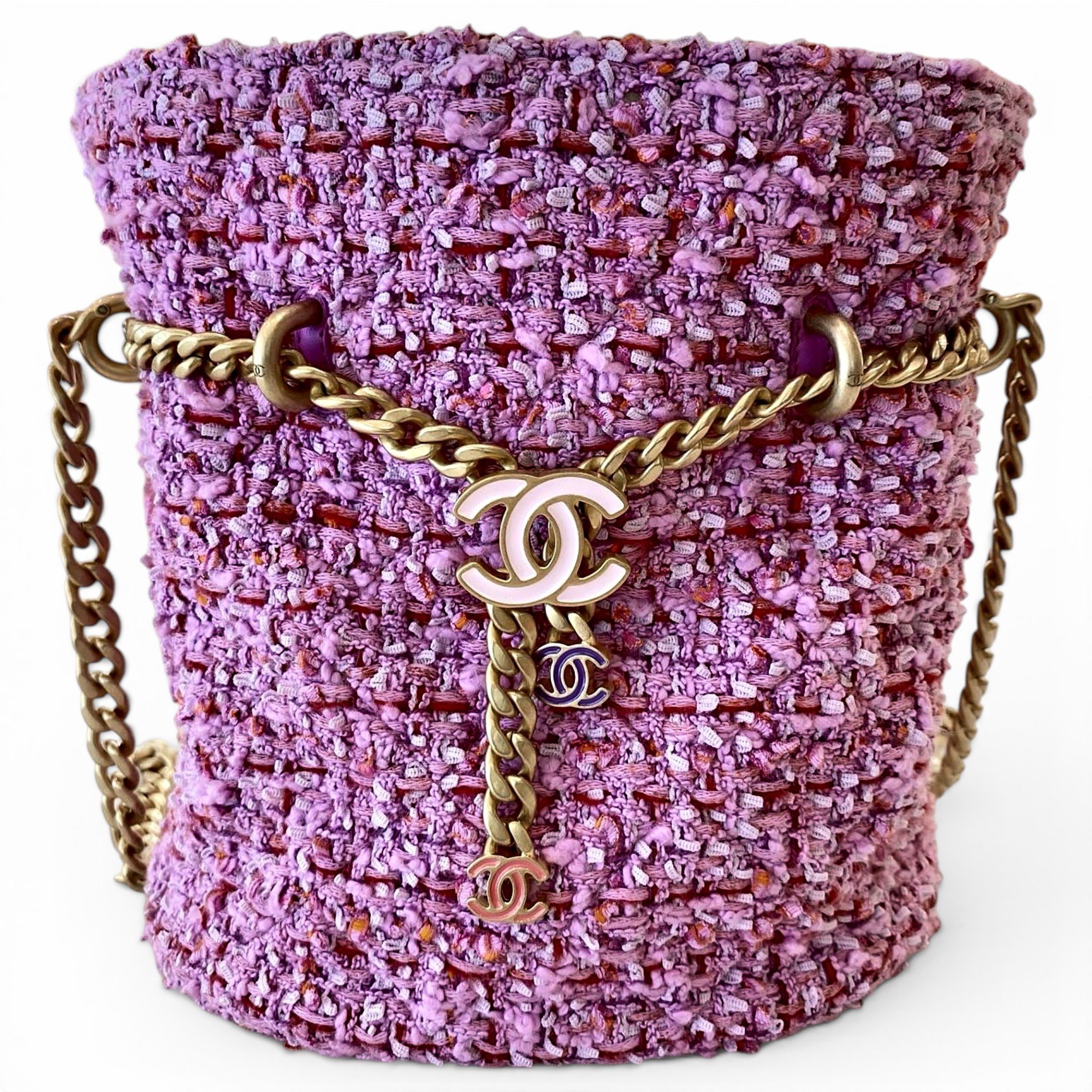 Gabrielle Bucket tweed crossbody bag