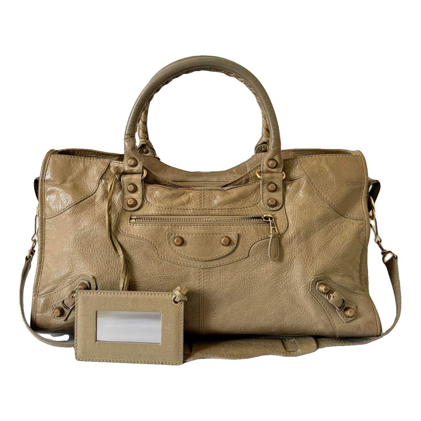 City leather handbag