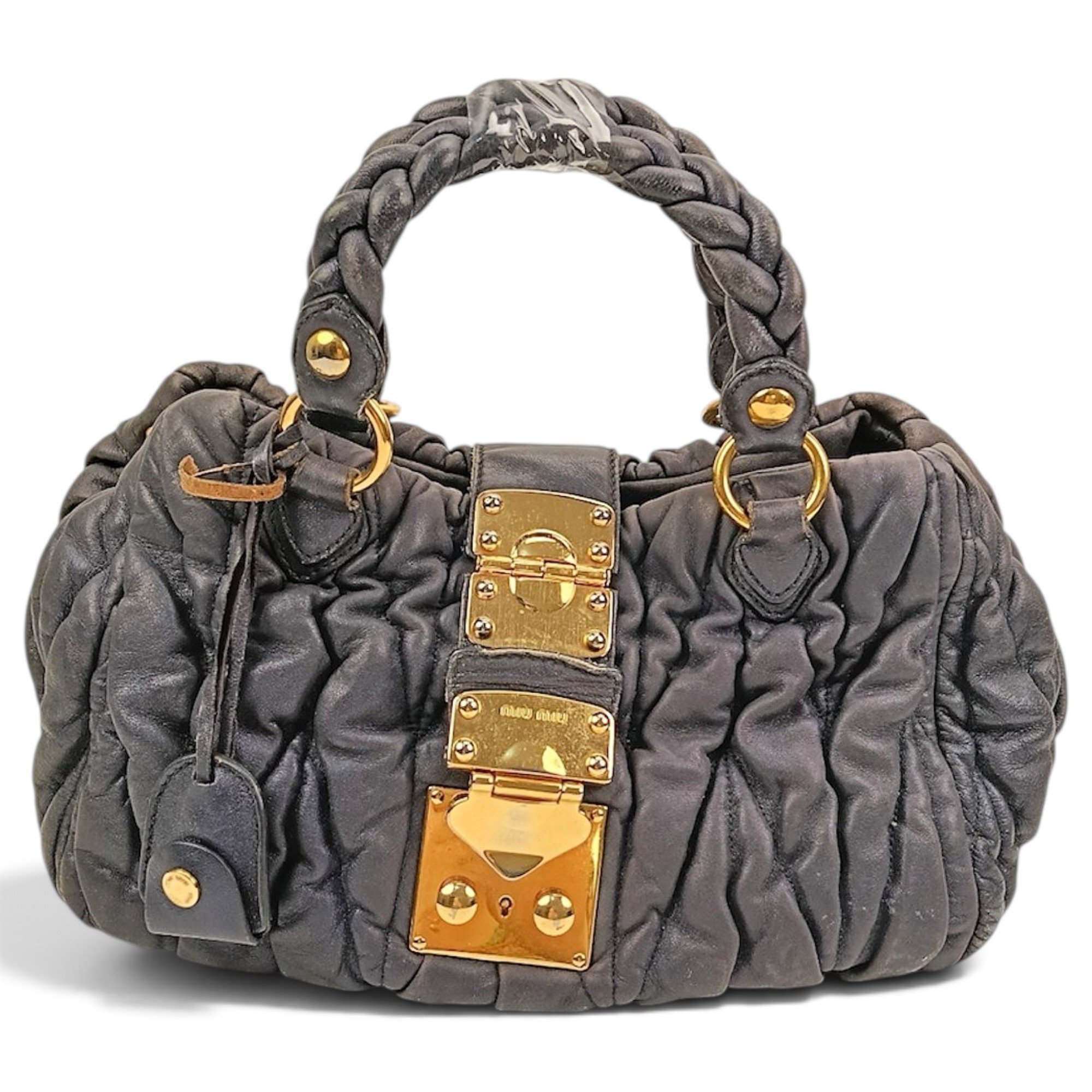 Matelassé leather handbag