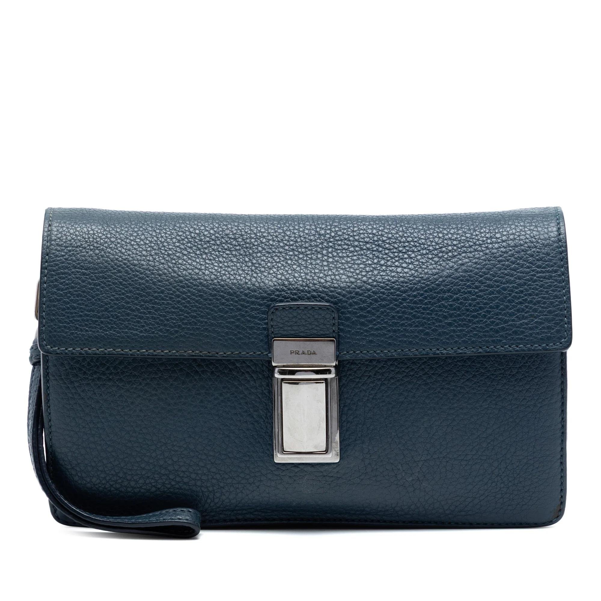 Leather clutch bag