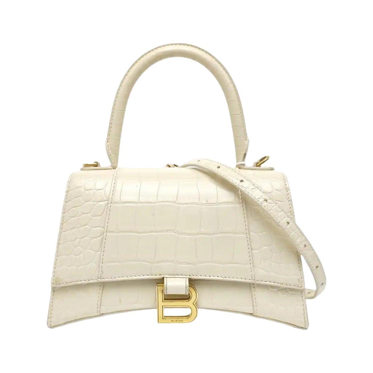 Hourglass leather handbag