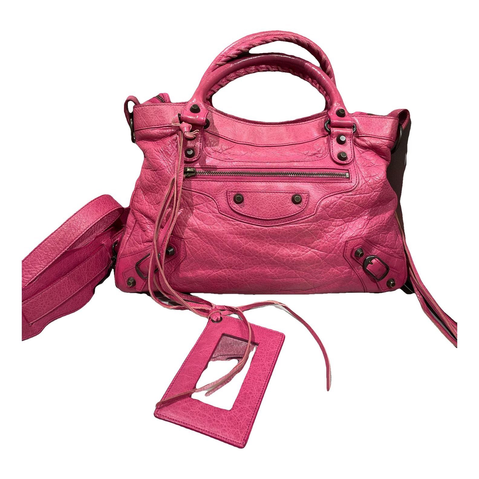 City leather handbag