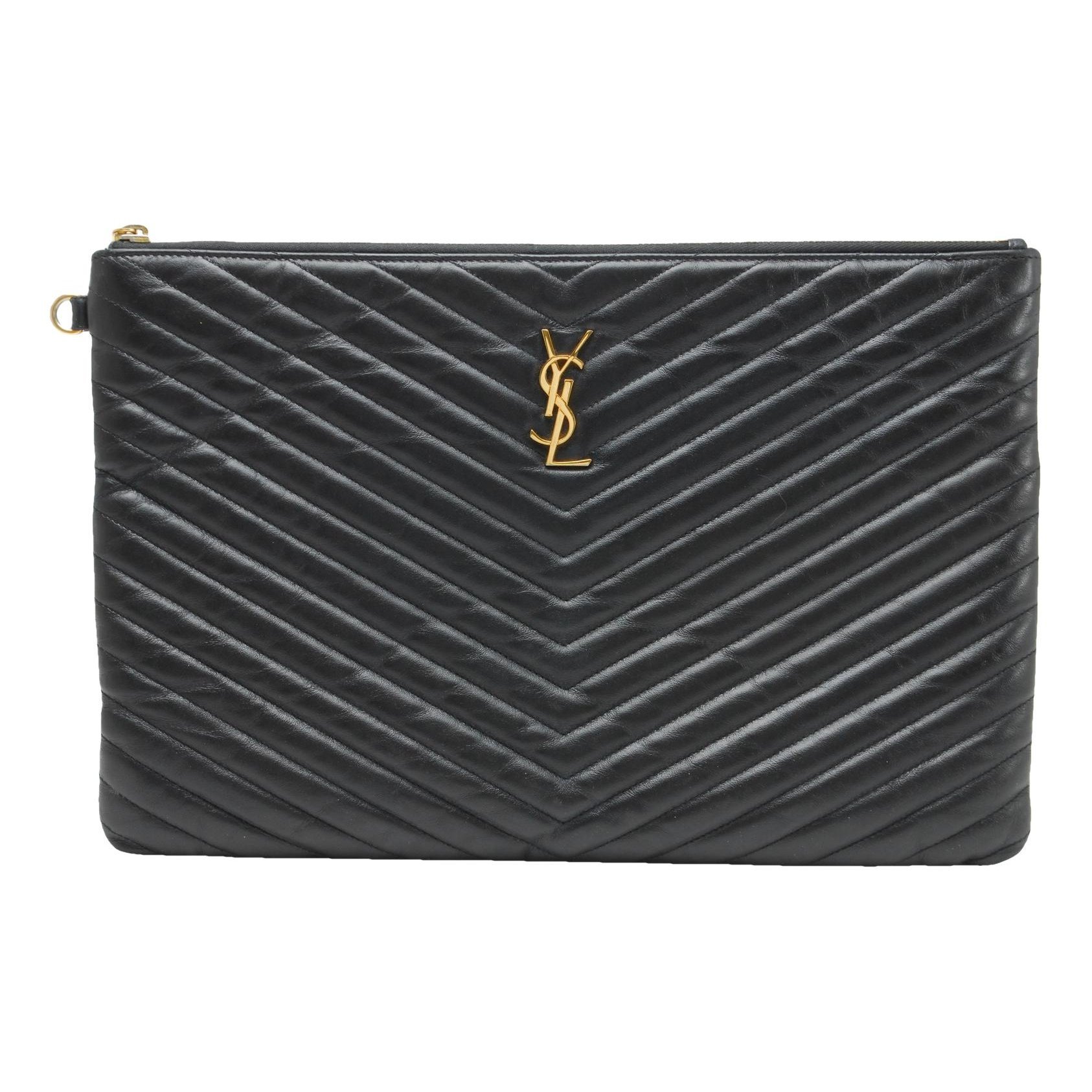 Leather clutch bag