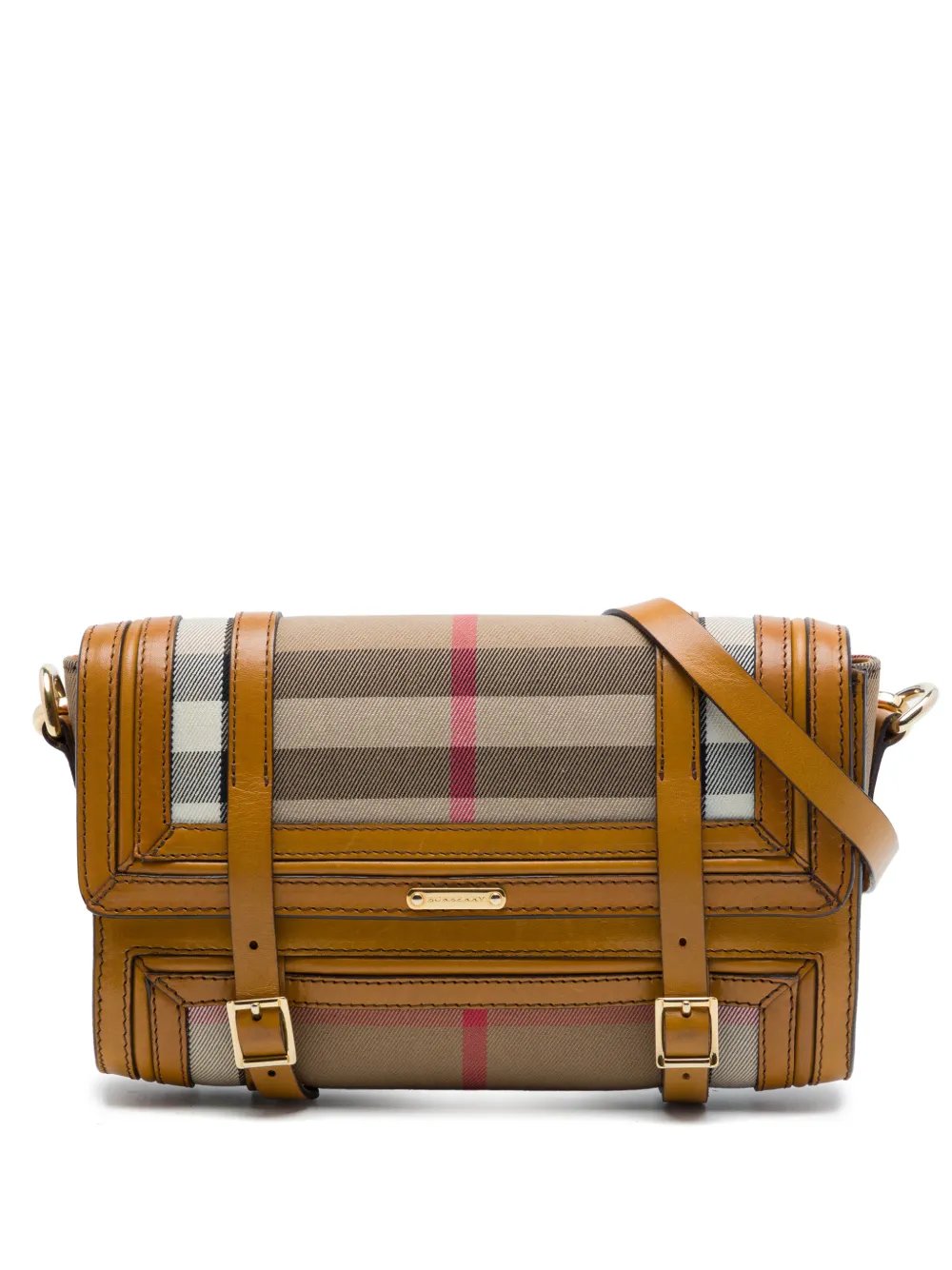 2000-2017 House Check Canvas and Leather Trimmed Bridle crossbody bag