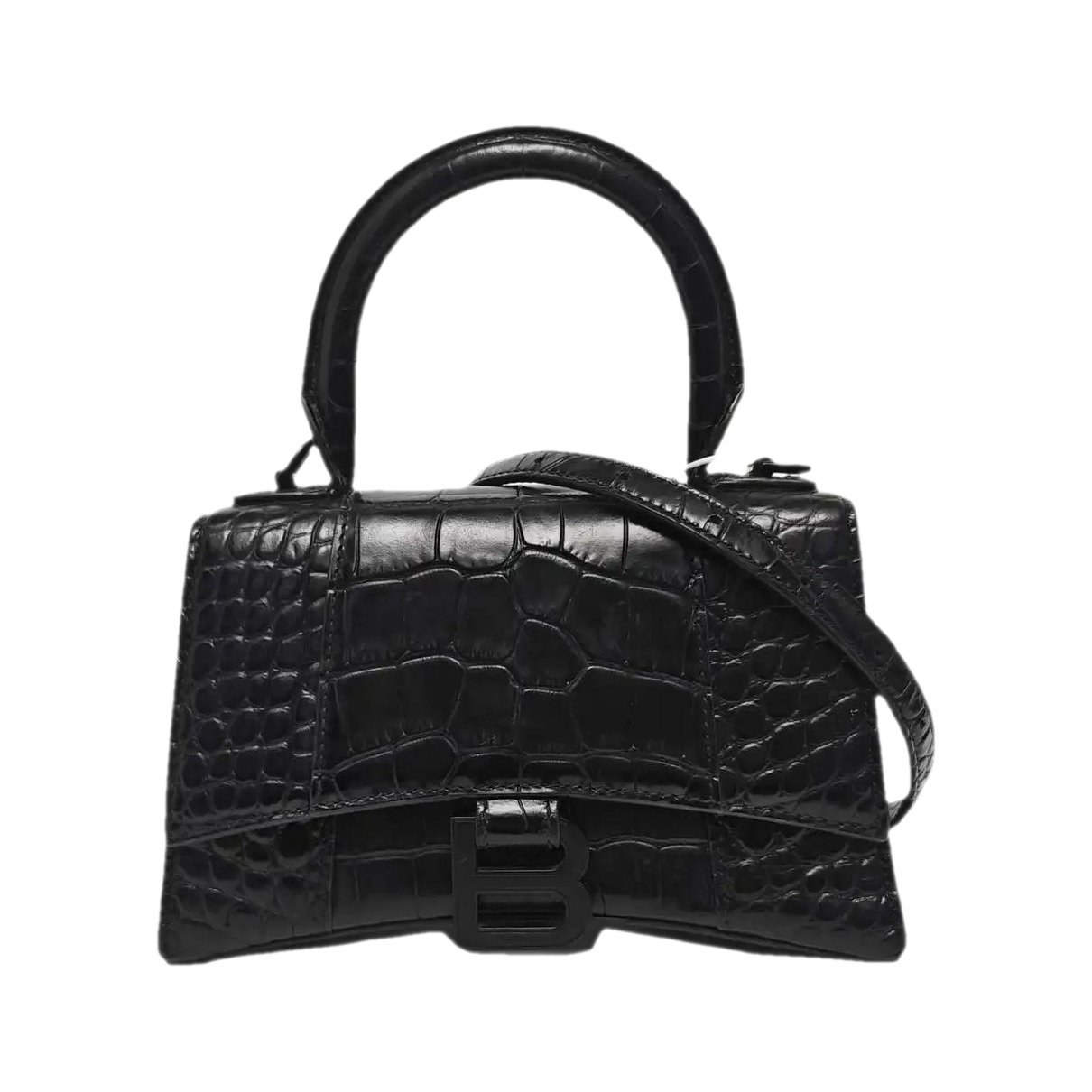 Hourglass leather handbag
