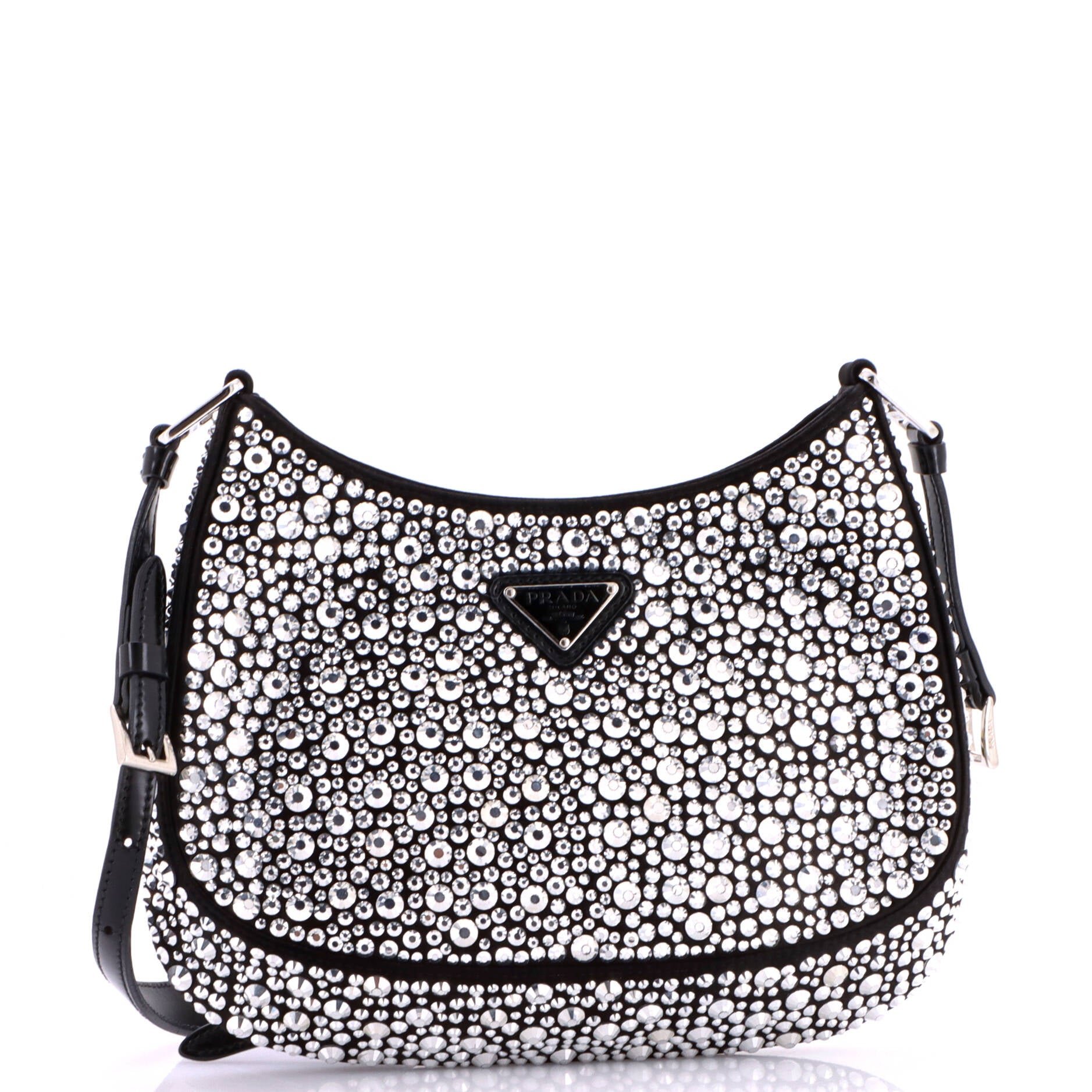 Cleo Shoulder Bag Crystal Embellished Satin Small