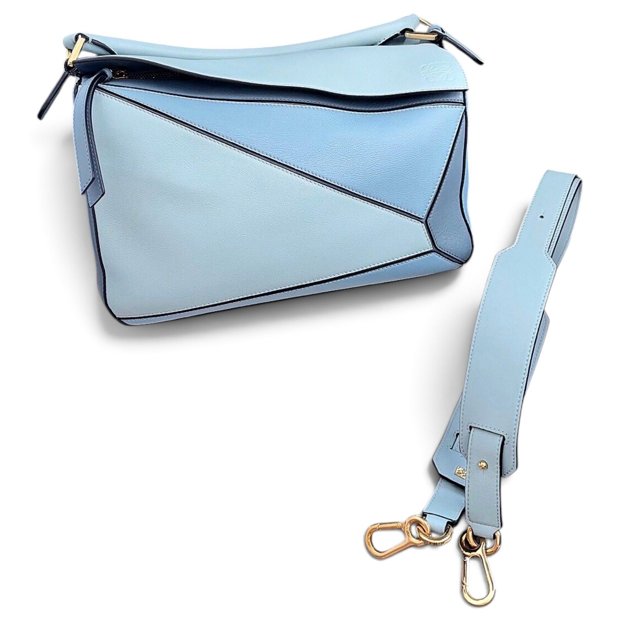 Puzzle leather handbag