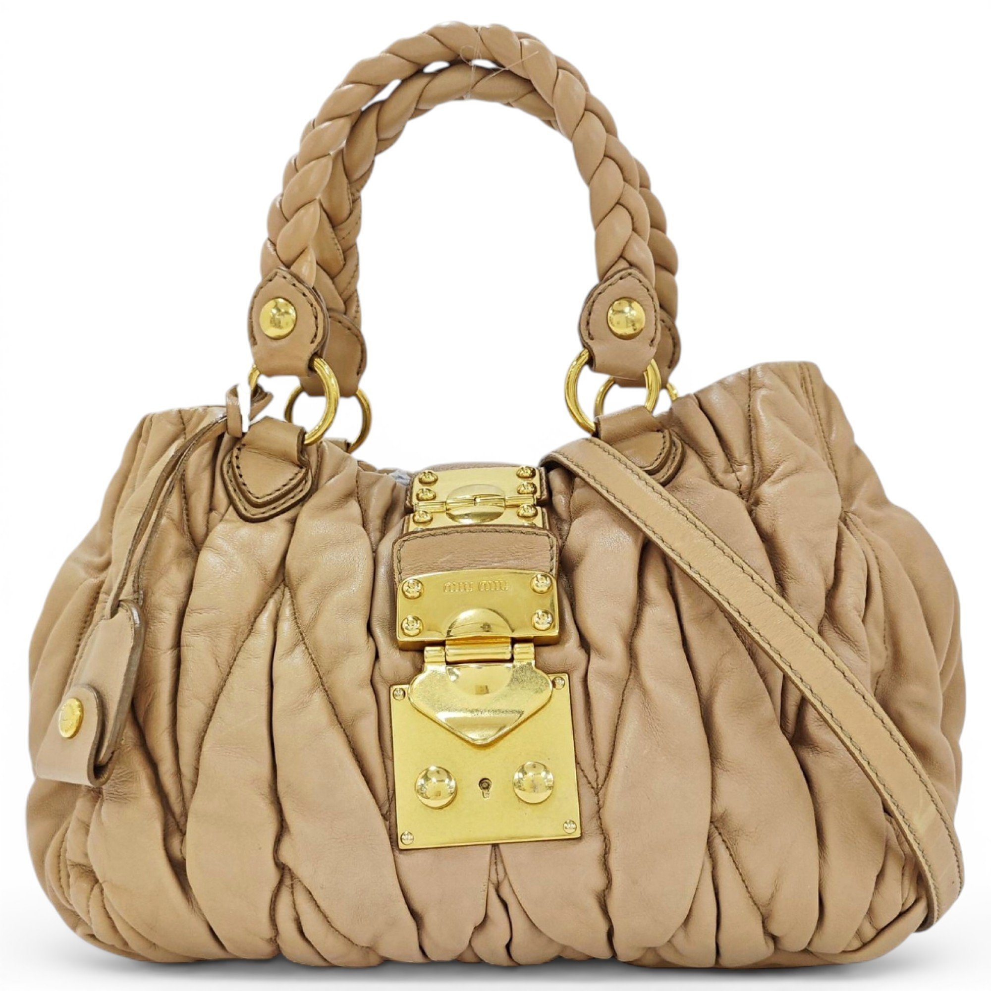 Coffer leather handbag