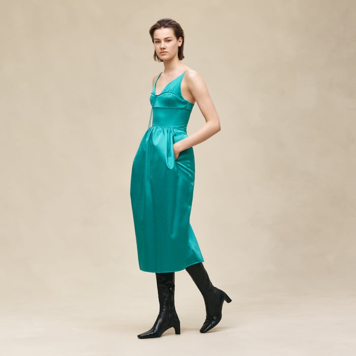 Vert Impérial Dress With Shoulder Straps