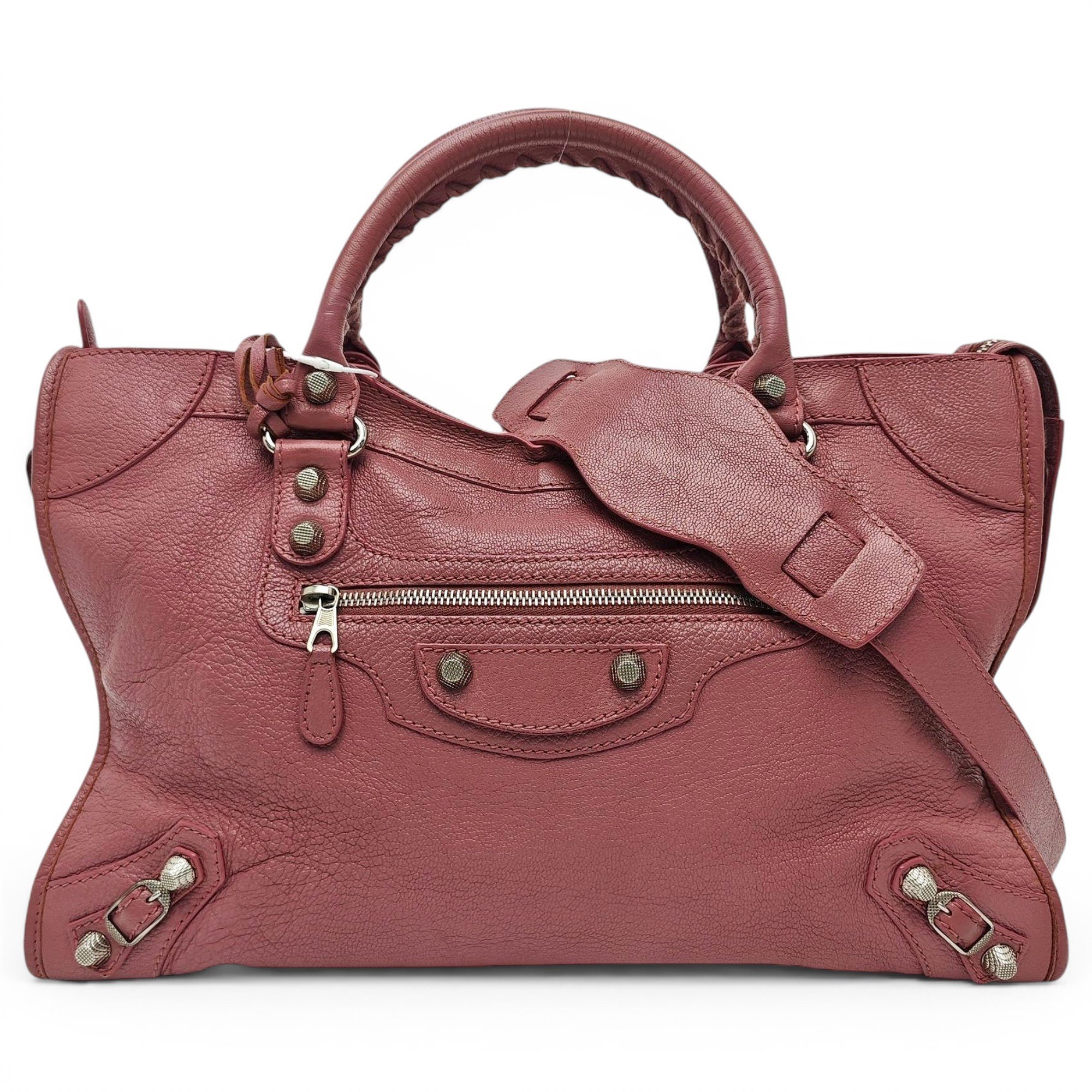 City leather handbag