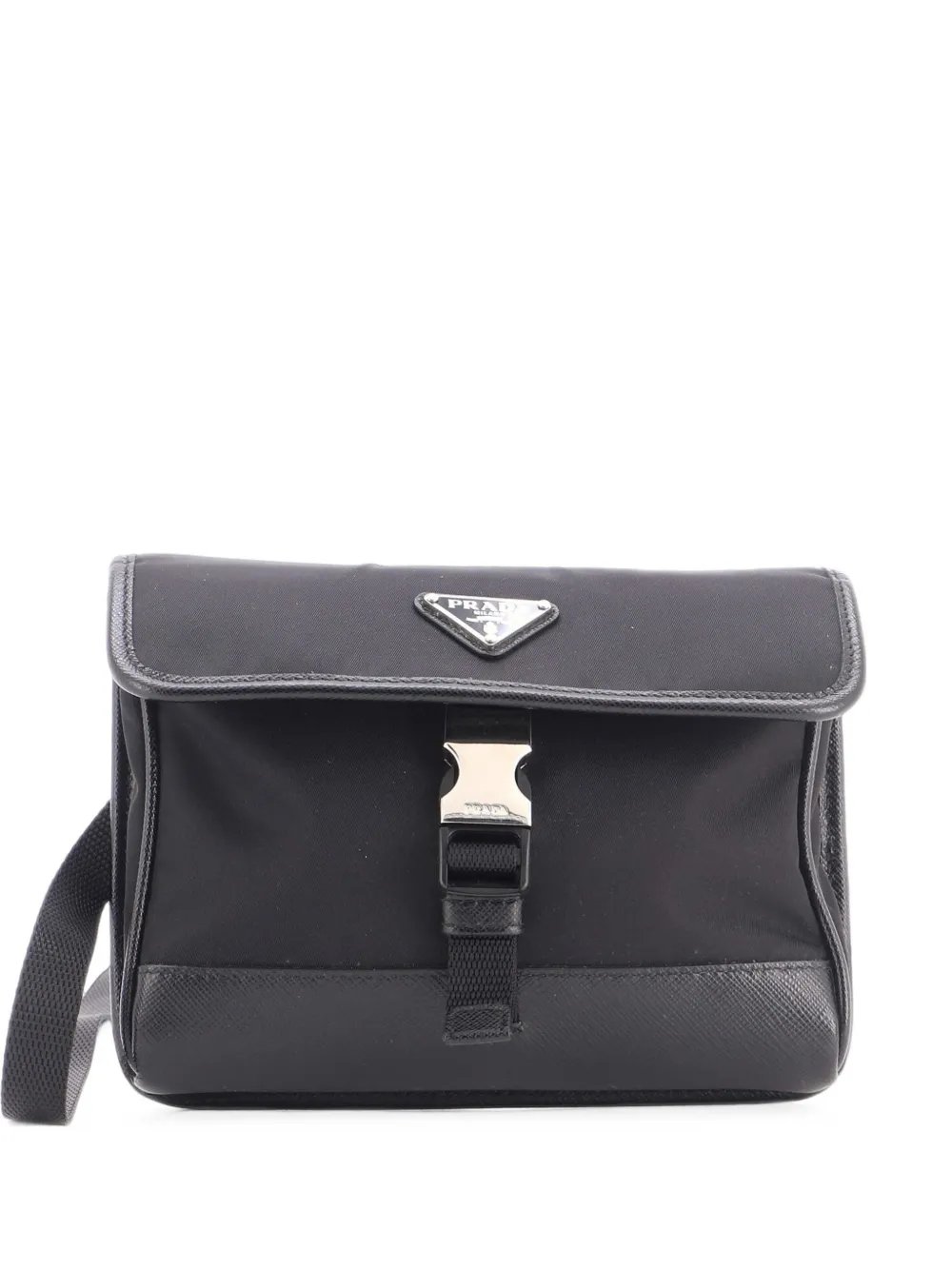 Prada Buckle Flap Re-Nylon and Leather Small crossbody bag