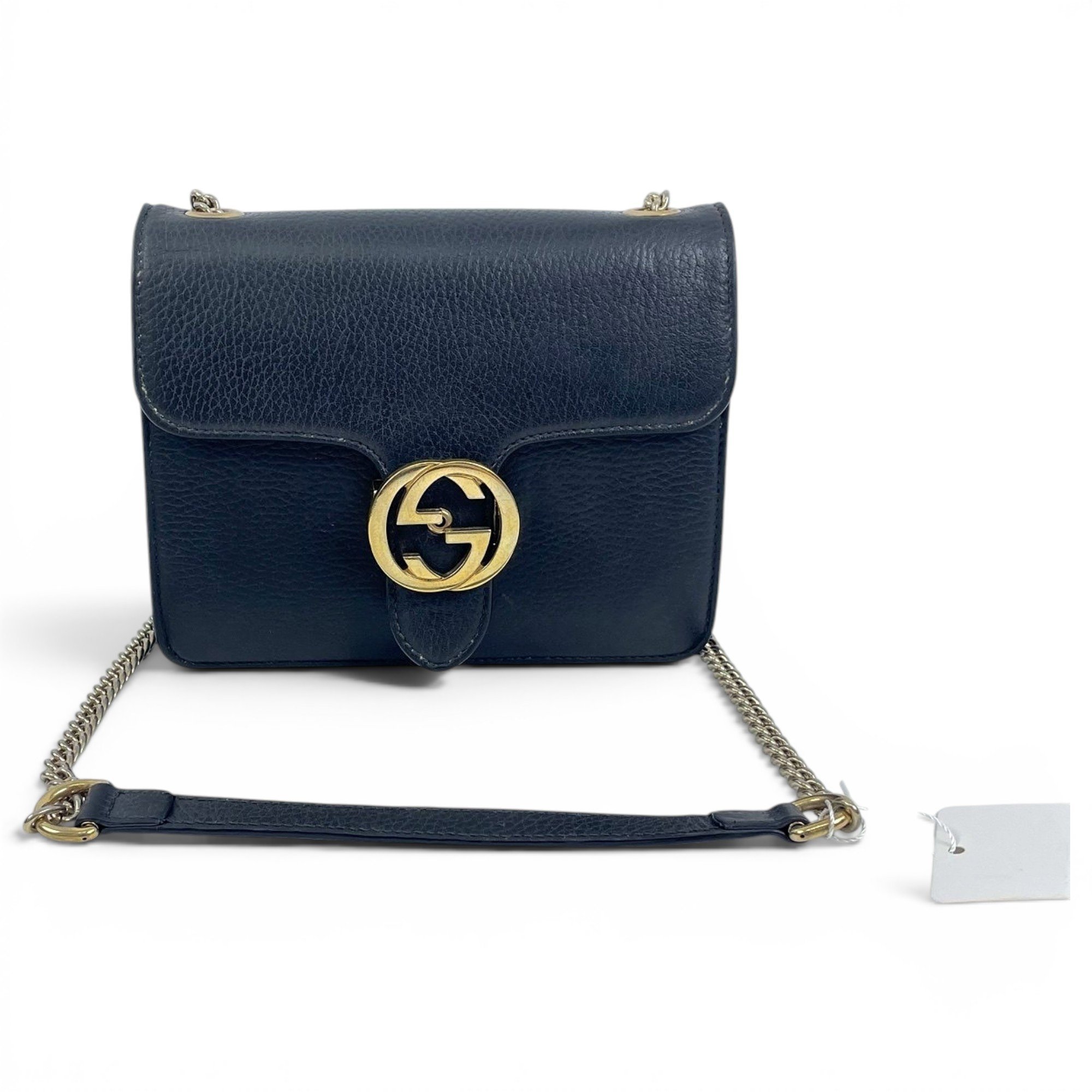 Interlocking leather handbag