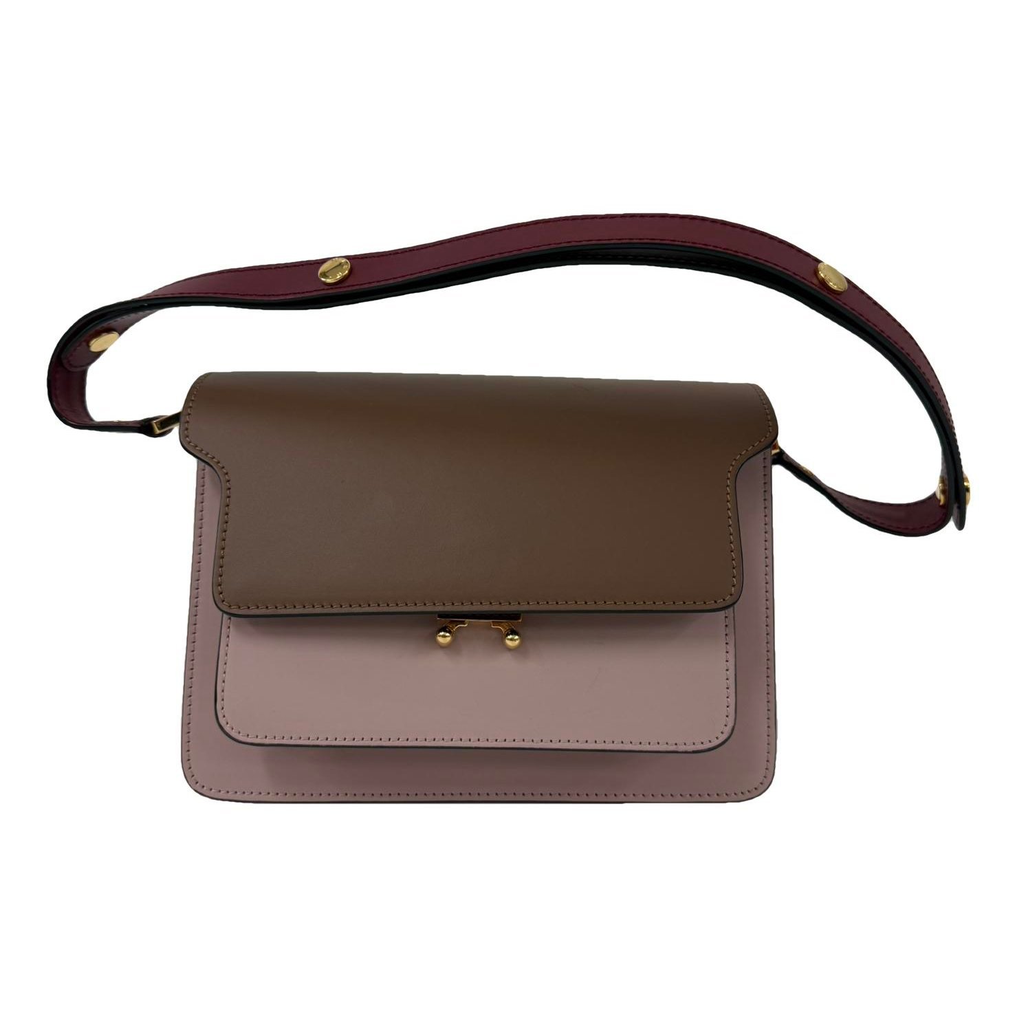 Trunk leather crossbody bag