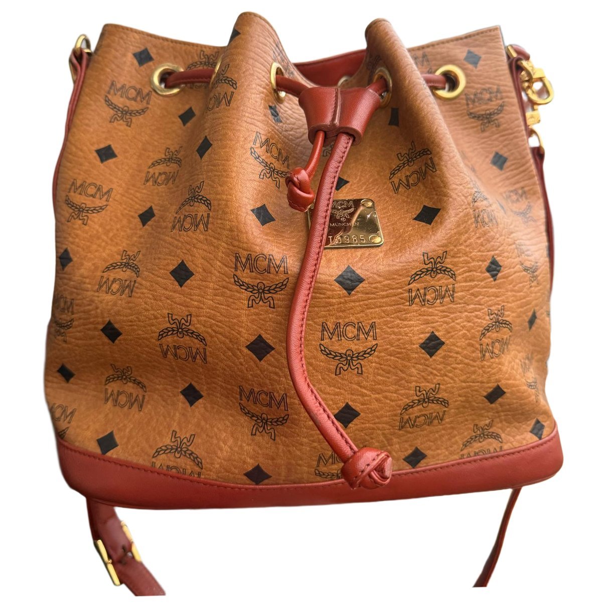 Heritage Drawstring vegan leather crossbody bag