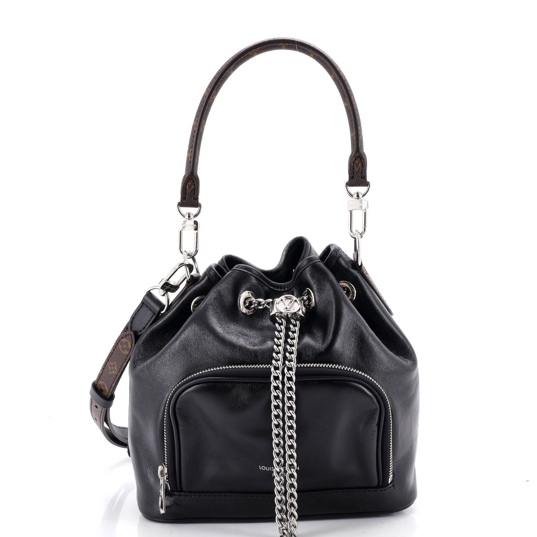 No Way Vibe Bucket Bag Leather with Monogram Detail