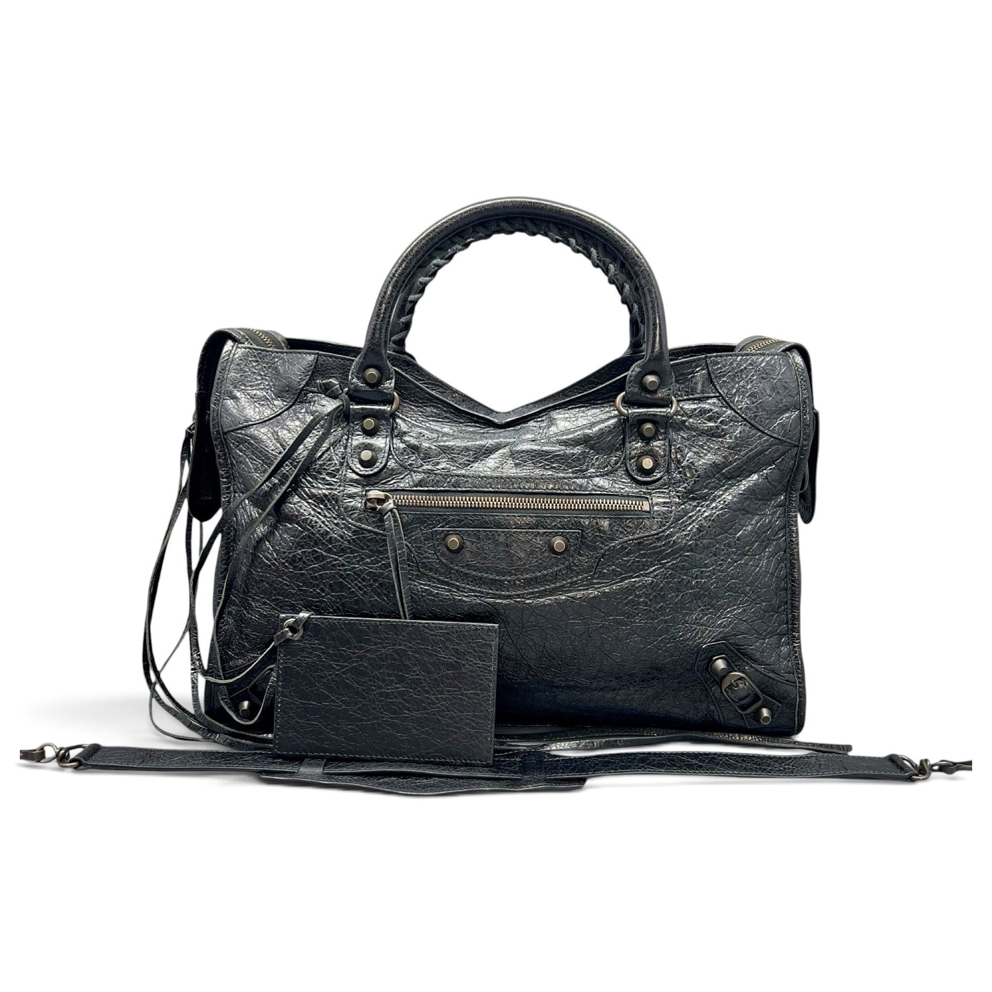 City leather handbag