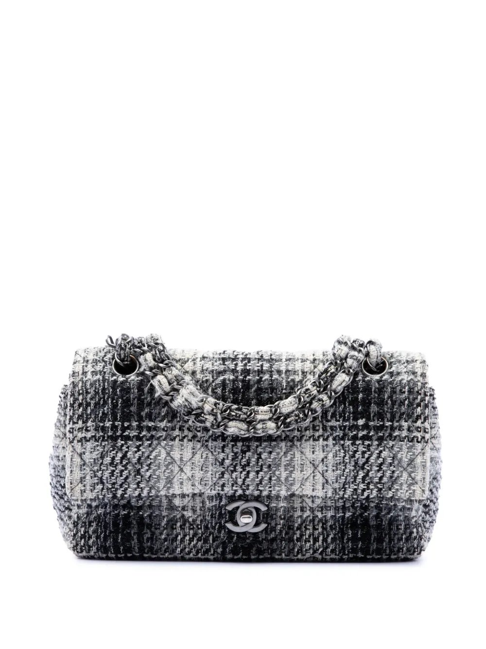2009-2010 Medium Classic Quilted Tweed Double Flap shoulder bag