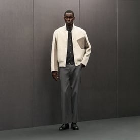 Reversible rib-trim jacket