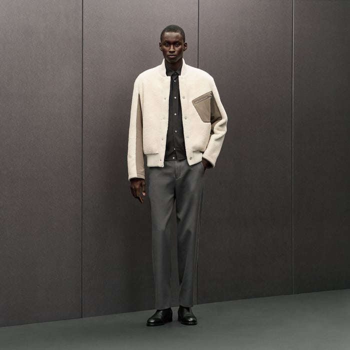 Écru Reversible Rib-trim Jacket