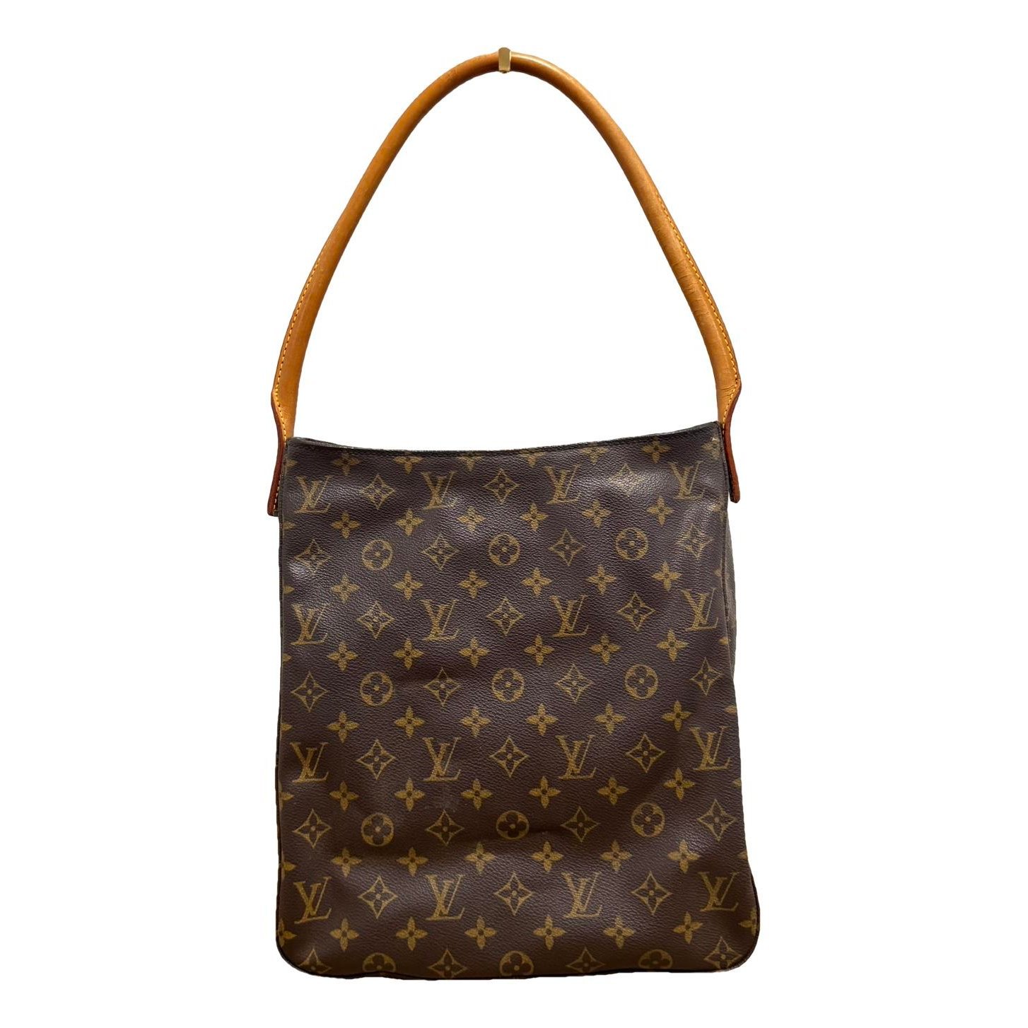 Looping leather handbag