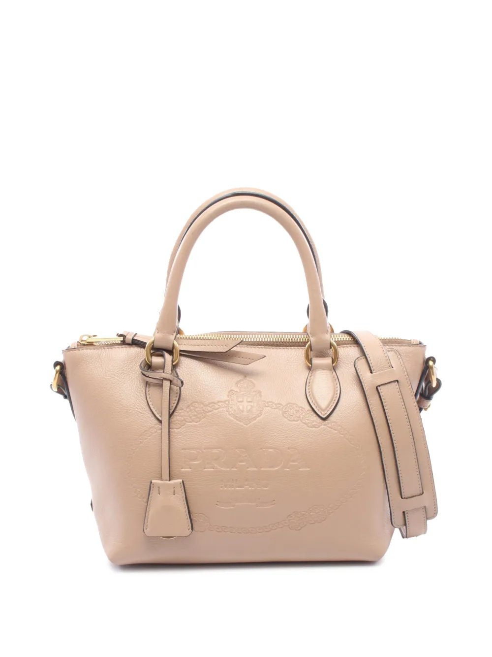 2013-2026 Small Embossed Glace Calf Logo Convertible satchel