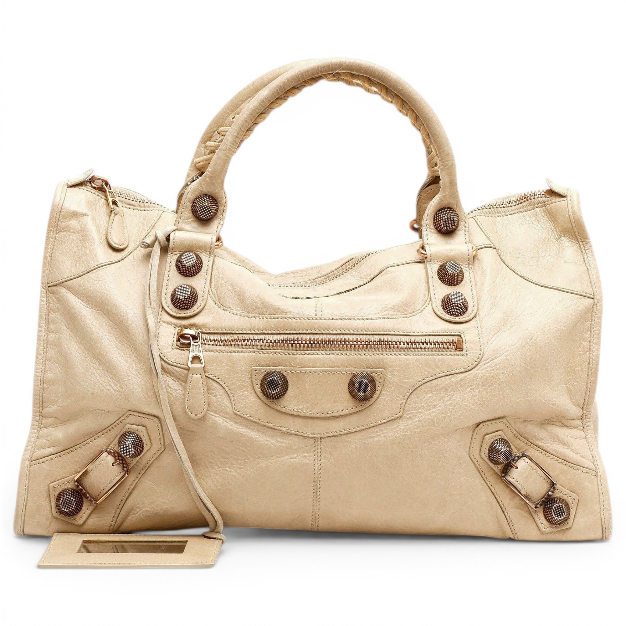 City leather handbag