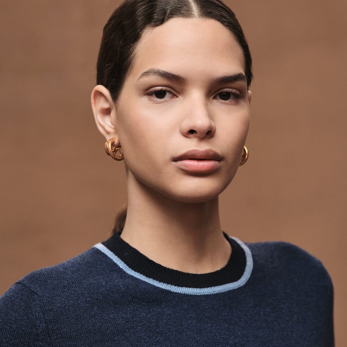 Bleu Lagune "Ex-libris" Short-sleeve Sweater