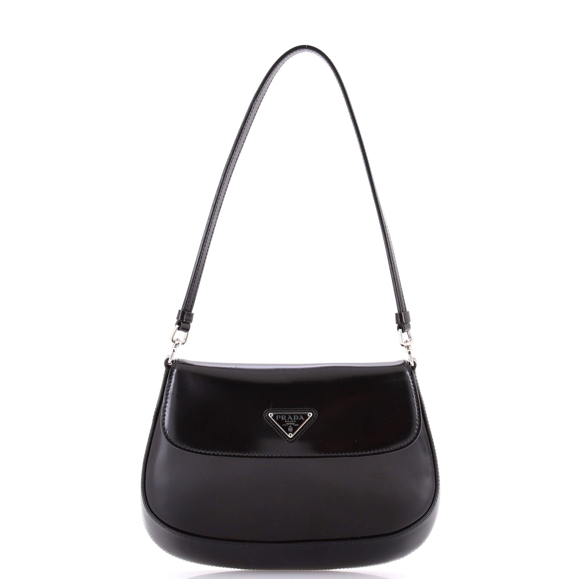 Cleo Flap Shoulder Bag Spazzolato Leather Small
