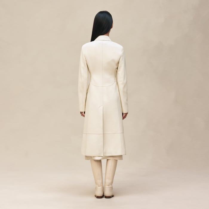 Blanc Camarguais Equestrian Leather Coat