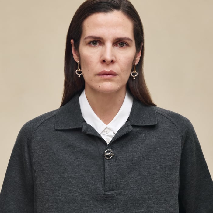 Gris Obscur Polo Shirt Ith Raglan Sleeves