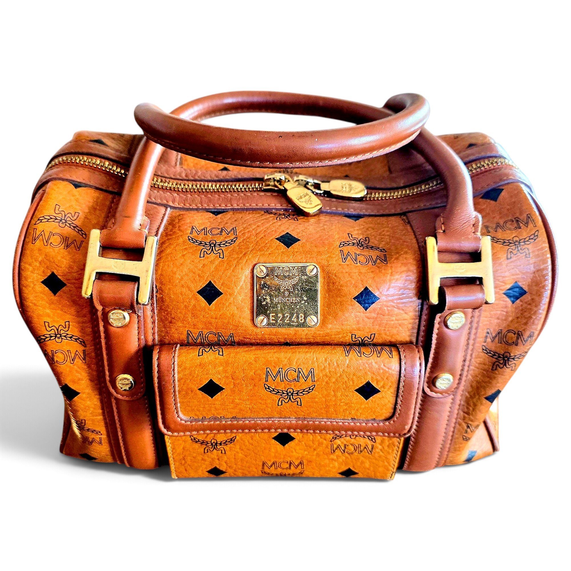 Boston leather bowling bag