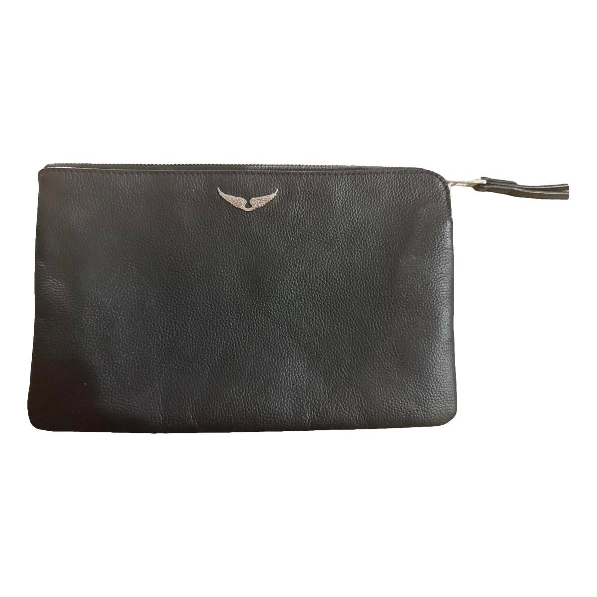 Leather clutch bag