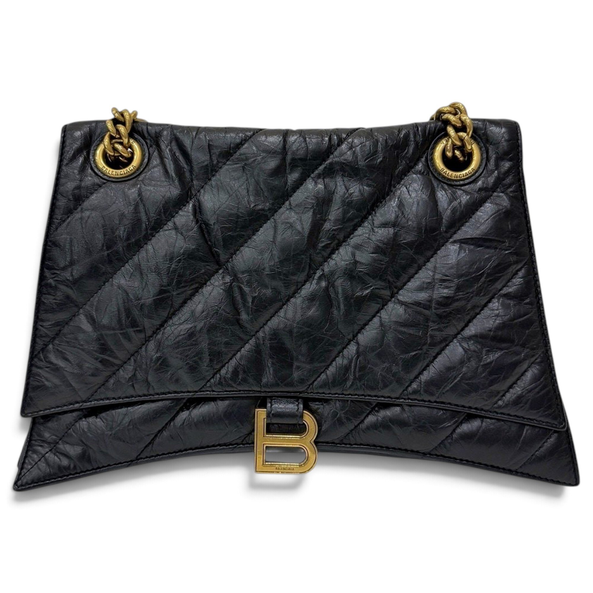 Crush leather handbag