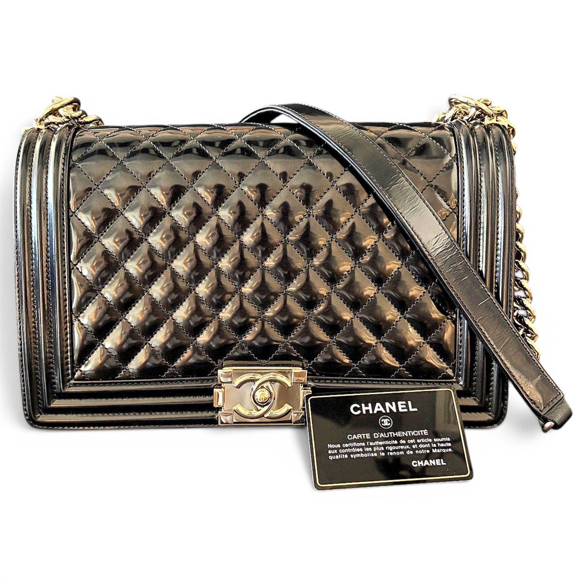 Boy patent leather crossbody bag