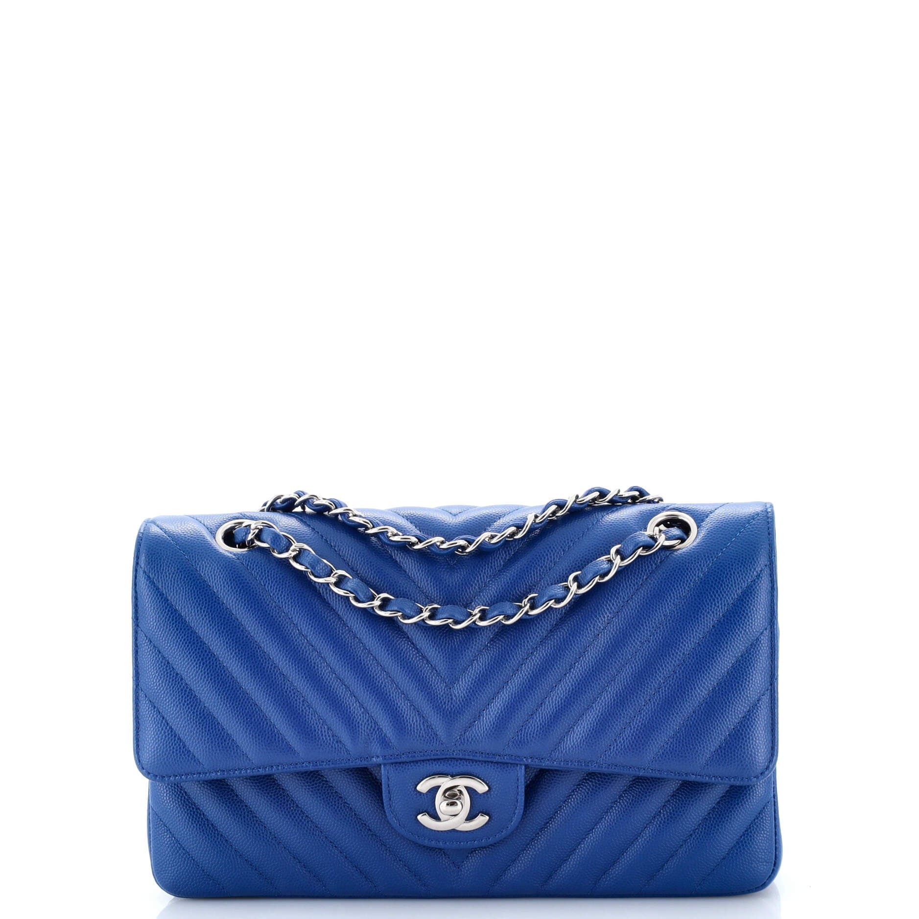 Chanel Classic Double Flap Bag Chevron Caviar Medium