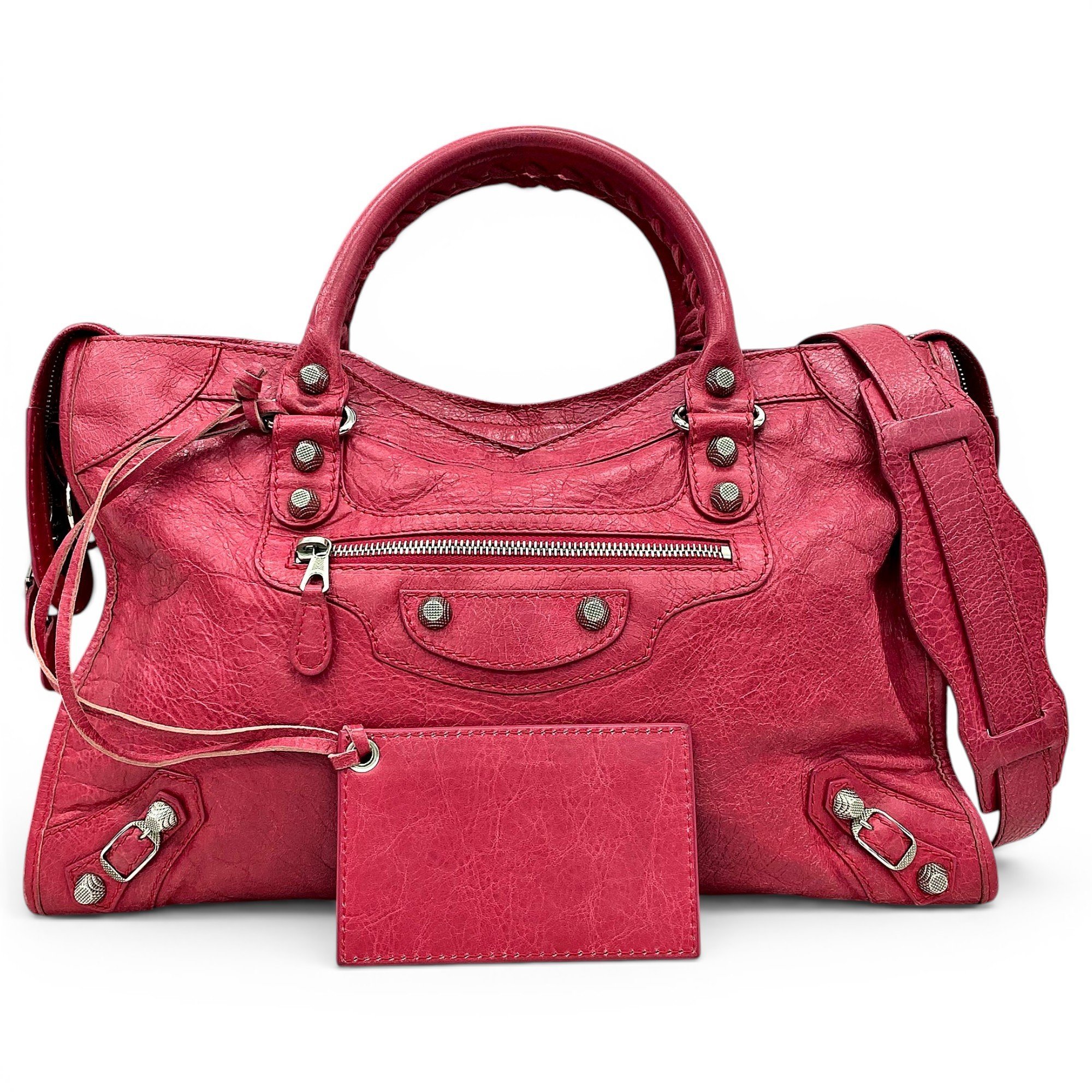 City leather handbag